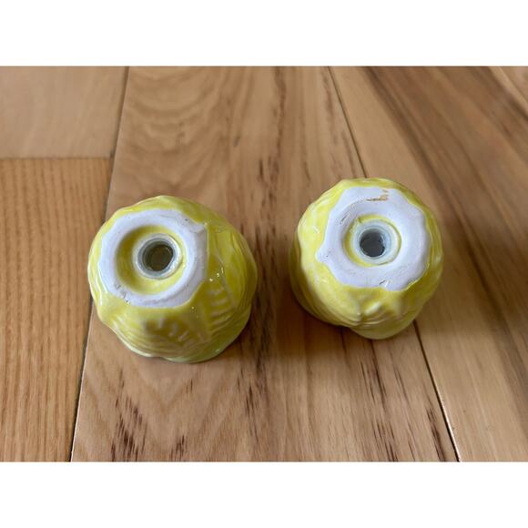 Secla Cabbage Yellow Salt & Pepper Shaker SET, Meiselman Imports Plate Vintage - Picture 7 of 10